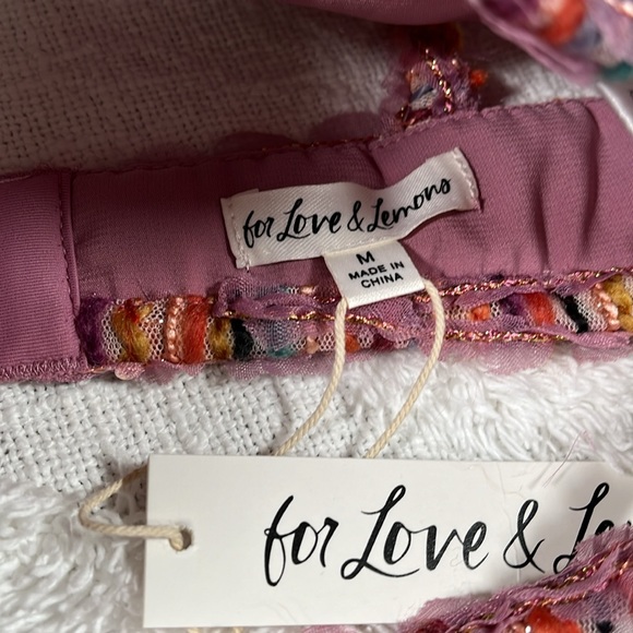 NWT For Love & Lemons Dionne Bra Top Bohemian Vibes Sz M & L Dusty Rose Multi - Picture 9 of 17